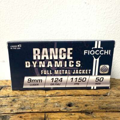 Fiocchi Range Dynamics 9mm Luger Ammo 124 Grain Full Metal Jacket