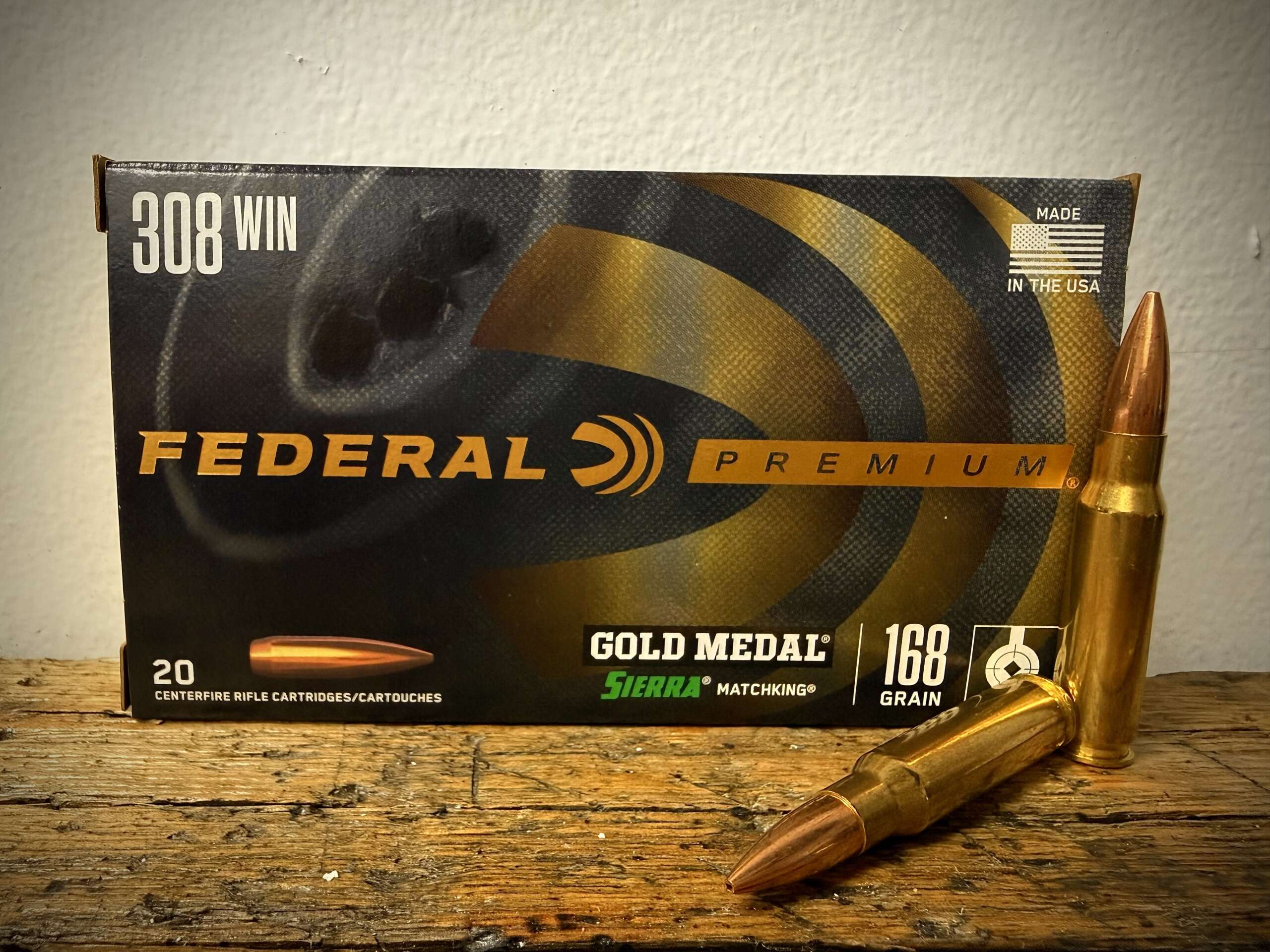 Federal Premium Gold Medal 308 Winchester Ammo 168gr Sierra MatchKing Jacketed Hollow Point