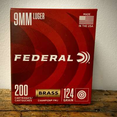 Federal Champion 9mm Luger Ammo 115 Grain FMJ 200rd Boxes