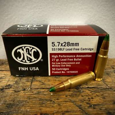 FN 5.7x28mm Ammo 27gr Lead-Free Hollow Point SS198LF