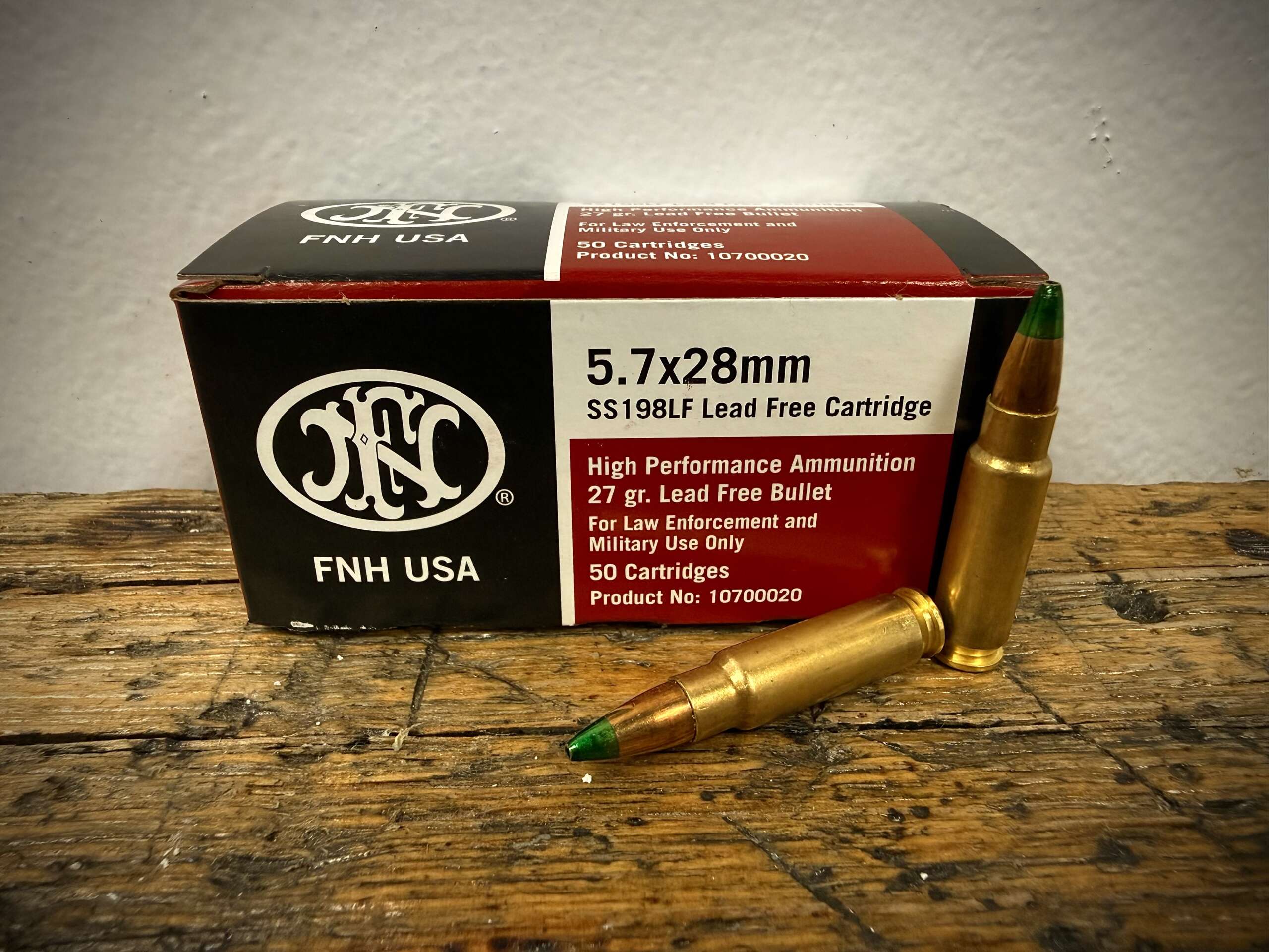 FN 5.7x28mm Ammo 27gr Lead-Free Hollow Point SS198LF