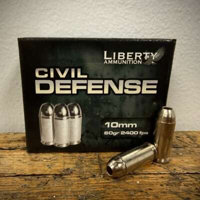Liberty 10mm Auto Ammo 60 Grain Civil Defense