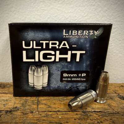 Liberty 9mm Luger +P Ammo 50 Grain Ultra Light