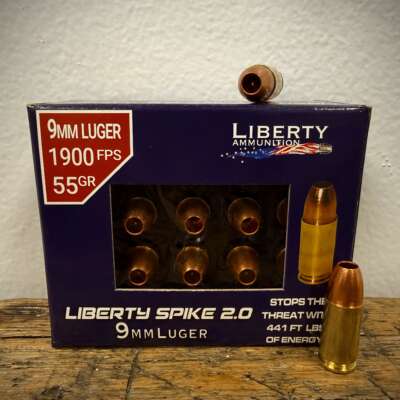 Liberty Spike 9mm Luger Ammo 55 Grain